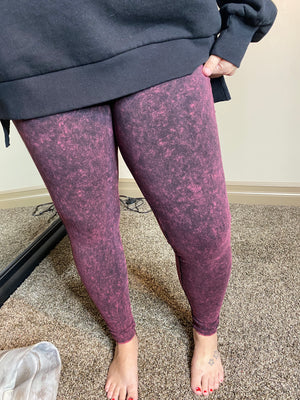 Burgundy leggings