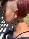 Glitter Encrusted Black Hoops